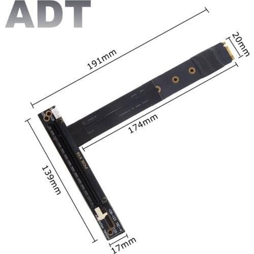 M2 To Pcie X16 M2 NGFF NVMe To PCIE X16 Graphics Card Built-in Adapter M.2 Mkey Extension Card Pci-e 16x Flexible Flat Cable