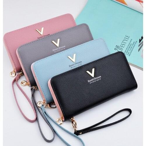 Fashion Women large-capacity wallets long zipper ladies popular package lychee pattern mobile phone bag credit card coin purse