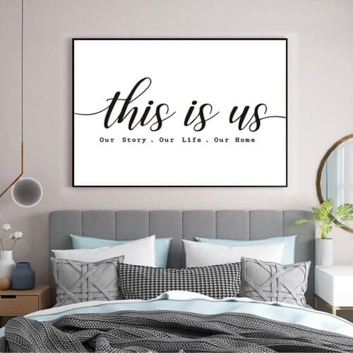 Wall Posters Pictures for Bedroom Decor Our Story Our Life Our Home Black and White Canvas Prints Wall Art Paintings