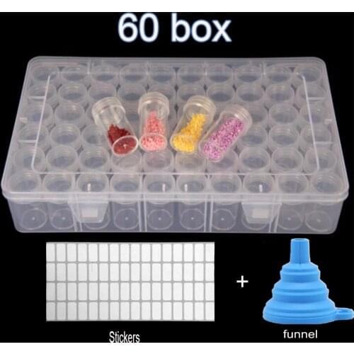 NEW 60/28/32 Bottles diamond painting storage box, portable bead storage box 60pcs container diamond painting accessories