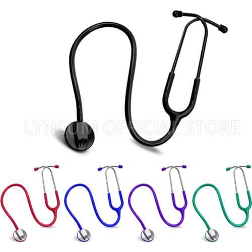 Single Head Medical Cardiology Doctor Stethoscope Professional Heart Cute Estetoscopio Nurse Student with Name Tag