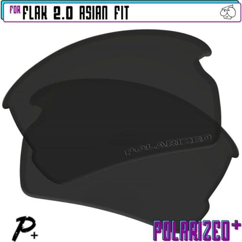 EZReplace Polarized Replacement Lenses for - Oakley Flak 2.0 Asian Fit (AF) Sunglasses - Black P Plus