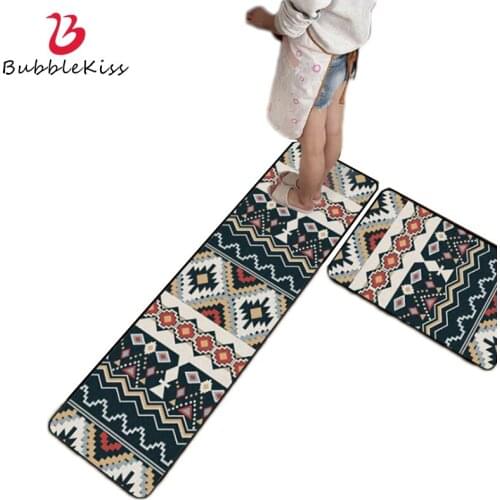 Bubble Kiss Kitchen Floor Carpet Ethnic Printed Hallway Long Rug Home Doormat Fashion Bedroom Floor Mat Dining Table Decor Rug