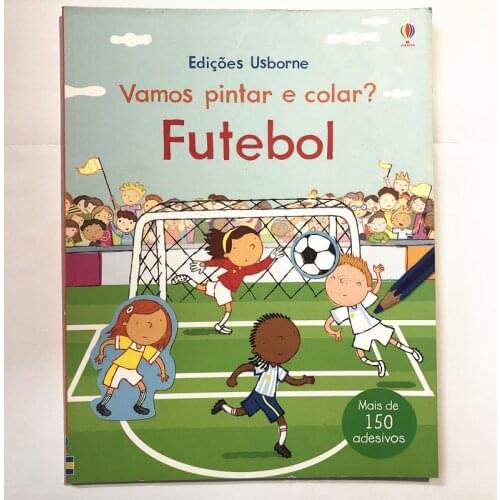 Parent Child Kids Portuguese Book Early Education Cute Picture Football Game Stickers Libros Book Age 3 up