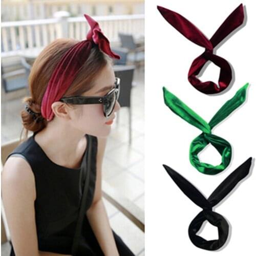 Elastic Cross Velvet Classic Color Hair Belt Girl Headband Accessories Black Hair Bands Tie Women Leisure Girls Bows Hair Bands