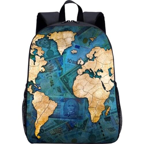 Map Backpack Scool Bag School Backpack Kids Children Boys Girls Geography Bookbag Student Bag Travel High Quality