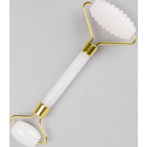 Face Massage Jade Roller Natural White Healing Stone Facial Lifting Anti Wrinkle Double Chin Remover Beauty Skin Care Tools