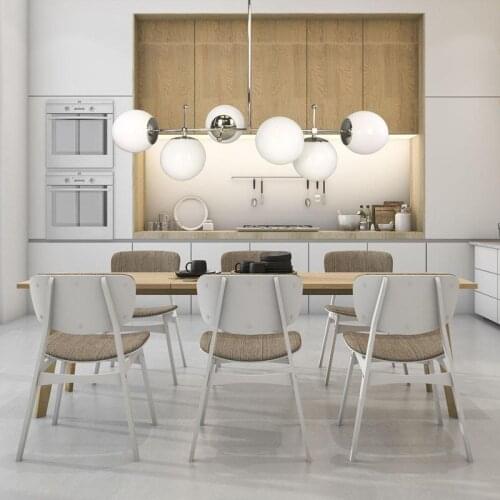 Light luxury design bulb metal strip light modern minimalist dining room light smart study room sales long chandelier