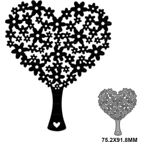 Love tree Heart-shaped tree Metal Cutting Dies Stencils For DIY Scrapbooking Photo Album Season Embossing DIY Paper Cards New