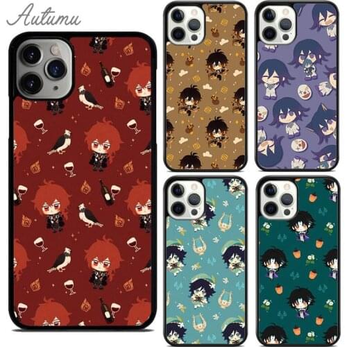 Genshin Impact Phone Case for iPhone 11 12 Pro Max mini X XR XS SE 2020 5 6S 7 8 Plus Samsung Galaxy S8 S9 S10 Cover shell coque