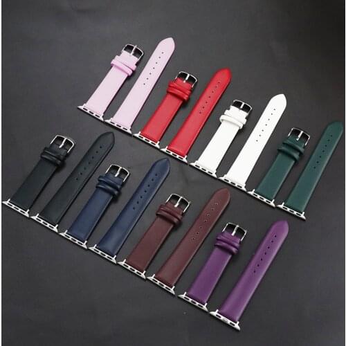 High Quality Watch Band 38mm 40mm For Smart Watches Strap 42mm 44mm For Wristwatch Bands Soft Leather Watch Strap