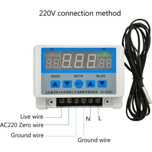 XH-W3103 AC 220V Max 6600W Digital Thermostat 30A Temperature Controller Switch 875F
