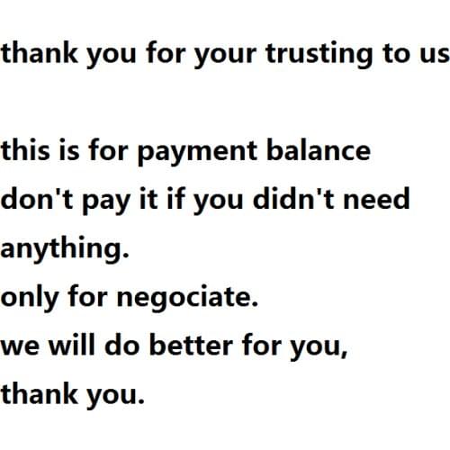 For shipping charge balance payment return money additional request fee