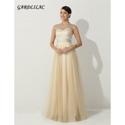 2019 Sexy Crystal Beads long Evening Dresses vestido Longo longo Backless Robe de soiree formal evening gowns dresses