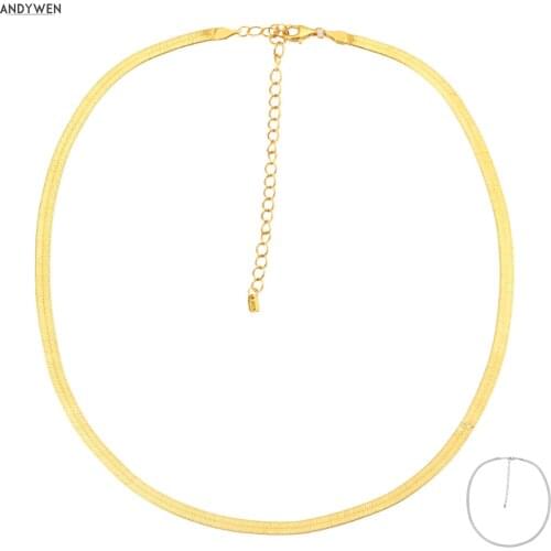 ANDYWEN New 925 Sterling Silver Gold Genesis Choker Necklace 2020 Rock Punk Chain Women Fine Jewelry For 2020 Party Jewelry