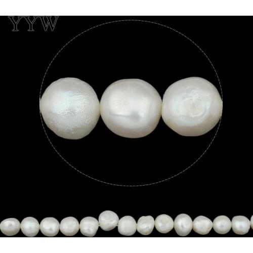 14.5Inch women necklace jewelry natural Cultured Baroque Freshwater Pearl Beads white Grade A 11-12mm pearls wholesale