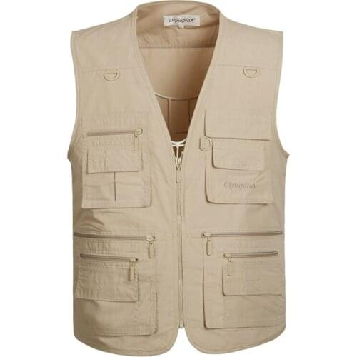 5 Colors Large Size Quick-Drying Work Vest Mens Fishing Camping Sleeveless Jacket Outdoor Male Waistcoats with Many Multi Pocket