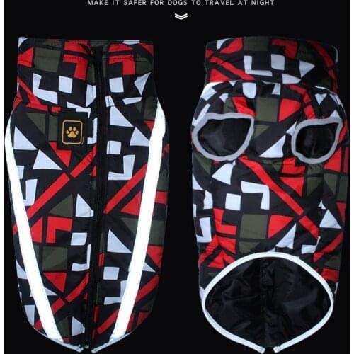 Winter Warm Small Large Dog Clothes Pet Padded Vest Zipper Reflective Coat For Large Dogs Pet Clothes Big Dog Clothes