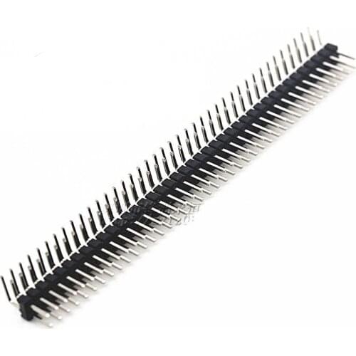 10PCS 2.54mm 2x40 Pin Male Double Row Right Angle Pin Header Strip