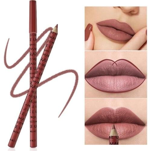 12Pcs Professional Lip Liner Set Cosmetics Waterproof Lady Charming Lip Liner Soft Pencil Contour Makeup Lipstick Tool Sexy Lips