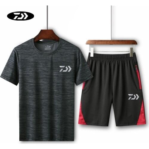 2020 Daiwa Summer Men Fishing Jersey Short-sleeved Quick-dry Downhill Jersey T-shirt Casual Shorts Fishing Suit Fishing Shirt