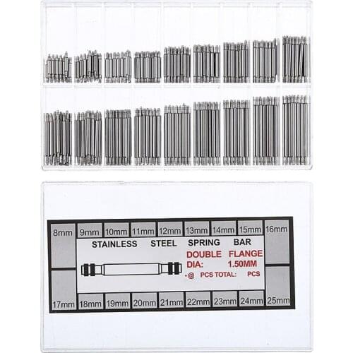 270 pcs Watch Spring Bars Stainless Steel Watch Band Spring Bars Strap Quick Release Link Pins Repair Kit For Watchmaker