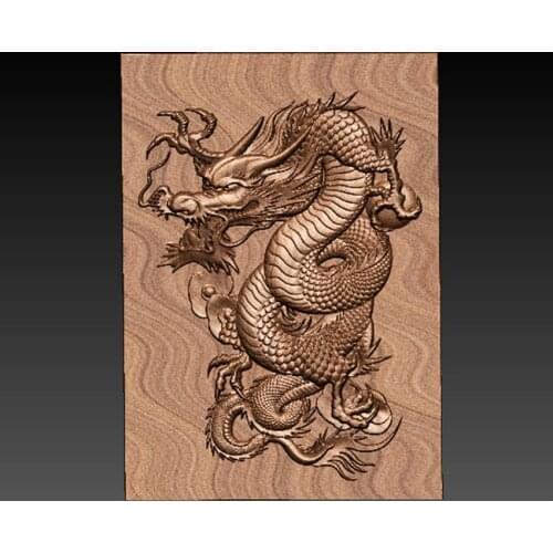 3d model relief for cnc or 3D printers in STL file Dragon relief