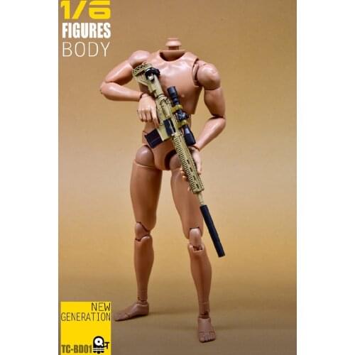 BD01 Male Narrow Figure Body Model 1:6 Scale Man Body & 3 Pieces Head Connectors & Extra Hands Accessory for 12'' Action Figure