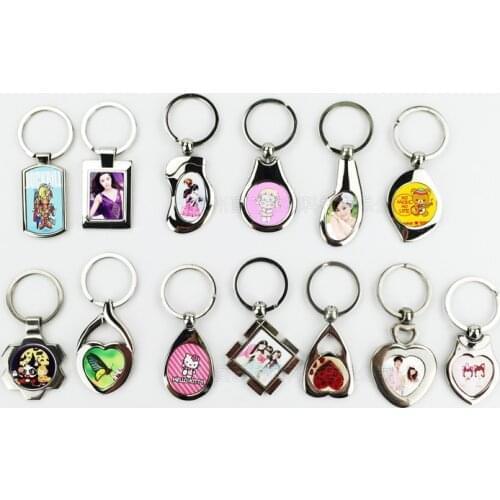 Free Shipping 20pcs/lots Blank Metal Key Rings Key Chian DIY Gifts Printing Sublimation Ink Transfer paper Print