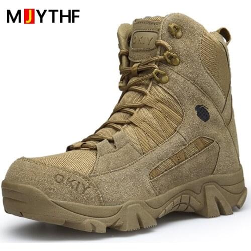 New Autumn Winter Military Boots Outdoor Male Hiking Boots Men Special Force Desert Boots Tactical Combat Ankle Boots Men Shoes