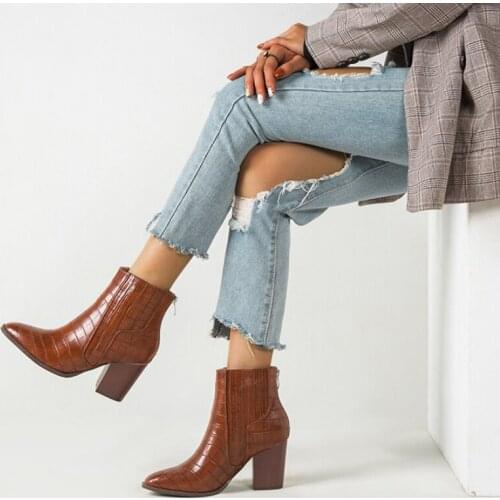 For New autumn and winter Europe and America 2020 fashion all-match short boots thick heel high heel women boots Martin boots