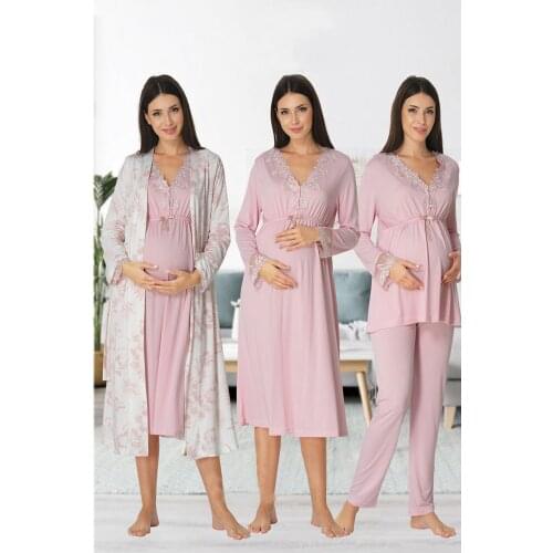 Four Womens Maternity Pajama Pants Set
