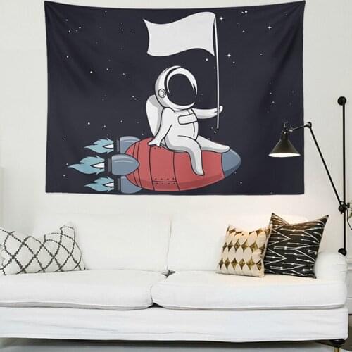 Room Decor Modern Minimalist Wall Covering Spaceship Space Cool Background Cloth Dormitory Shelter Decorative Hanging Tapestry