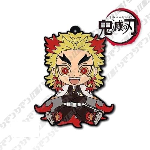 Demon Slayer: Kimetsu no Yaiba original Japanese anime figure rubber Silicone mobile phone charms Key Chain Strap Keyring