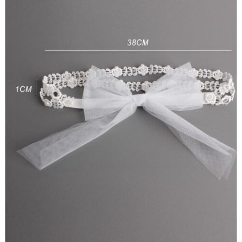 Baby Hair Band Newborn Comfortable Bows Baptism Toddler Elastic Lace Headband for Baby