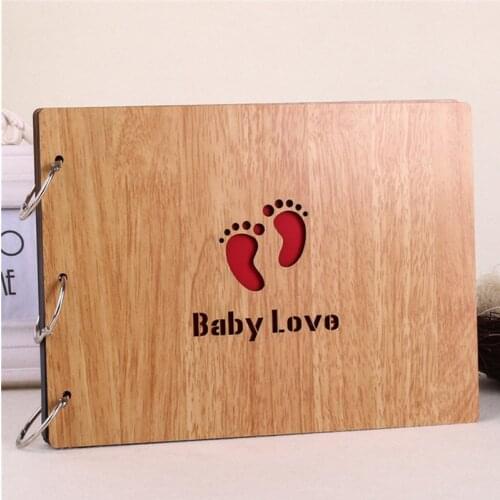 Photo Albums 12 Inch Hot Wood Cover Albums Handmade Loose-leaf Pasted Photo Album Personalized Baby Lovers DIY Photo Album