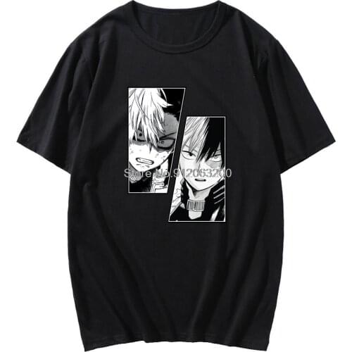 My Hero Academia Japanese Anime Short Sleeve Bakugou Katsuki Todoroki Shoto T-shirt Men Women Fashion Harajuku Basic Tshirt Tops