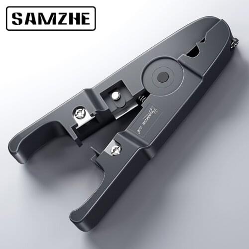 SAMZHE Wire Stripper Compression Tool Cable Stripper, Round Cable , Cutter and Flat Cable Stripping Tool