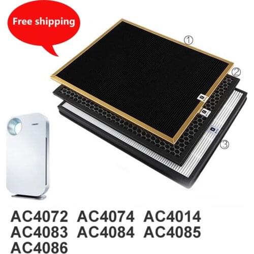 3pcs/lot ac4142 filter kit for Philips AC4072 AC4074 AC4083 AC4084 AC4085 AC4086 AC4014 ACP073 Hepa filters air purifier parts