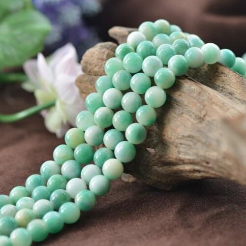 Joanlyn Grade A Natural Multi Tones Cyan Jade Beads 6mm 8mm 10mm 12mm Smooth Polished Round 15 Inch Strand JA39