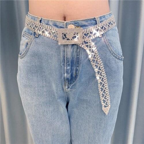 Fashion Bright Ladys Love Belt Waist Chain Full Rhinestone Luxury Large Party Belt Crystal Belt Body Jewelry Sexy Body Chain