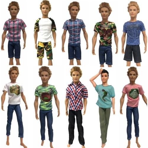 NK 2020 2 Pcs/Set Prince Ken Doll Clothes Fashion Suit Cool Outfit For Barbie Boy KEN Doll Best Childrens Presents Gift JJ
