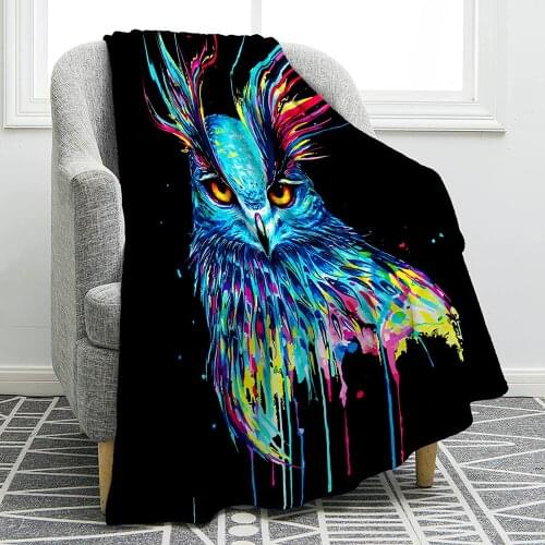 Owl Blanket Soft Warm Cozy Print Throw Blanket Prin Kid Baby for Sofa Chair Bed Office Travelling Camping