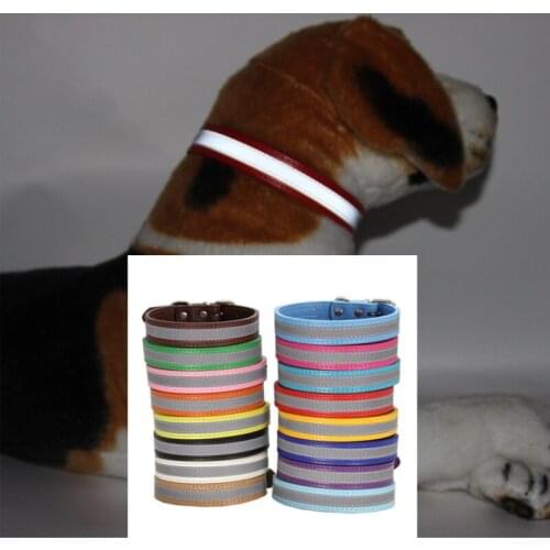 Dog Cat Pet Collar Leather Reflective Pet Collar Leash Used for Small Medium Large Dogs Cats Outdoor Walking Pet Supplies