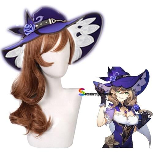 Genshin Impact Librarian Lisa Cosplay Wig Slightly Curly Long Hair Anime Halloween Costume