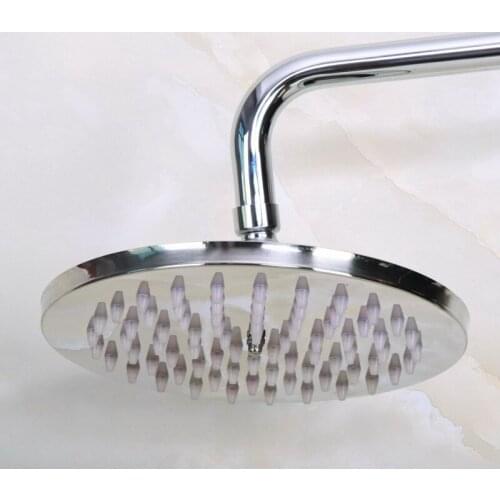 Polished Silver Chrome Brass Bathroom Rainfall Top Spray Rain Shower Head Accessories(Standard G1/2".)dsh203