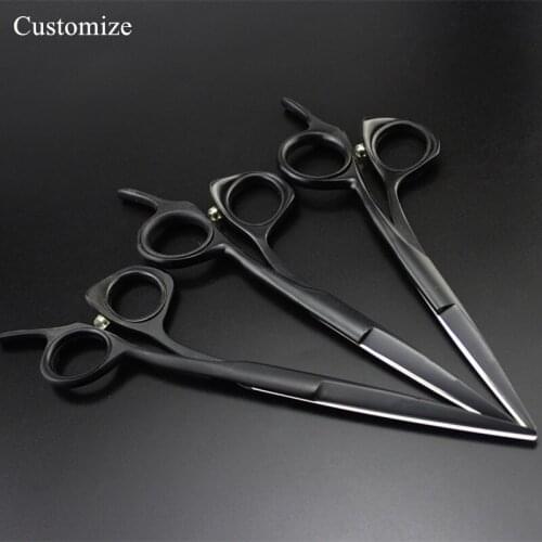 Customize professional japan 5 5.5 6 inch black hair salon scissors cutting barber makas haircut shears hairdressing scissors