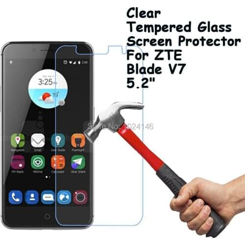 For ZTE Blade V7 5.2" Clear Hard Tempered Glass Screen Protector Ultra Thin Explosion-proof Protective Film Guard + Cleaning Kit