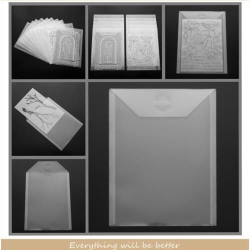 7*9.4inch 10-piece Set Clear Portable Transparent Plastic Storage Bag Durable Scrapbooking Dies Stamps Hot Card Cover Craft 2020