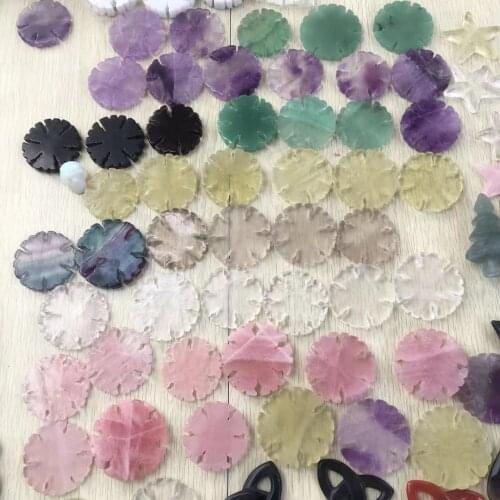 Natural Quartz Crystal Carved Snowflake For Decorations Gifts Small Carvings